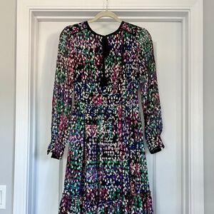 Kate Spade Metalic And  Silk Dress Long Sleeve 00